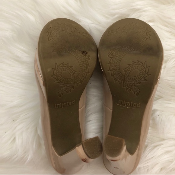 Unlisted Patent Blush Peep Toe Platform Heels - Picture 8 of 8